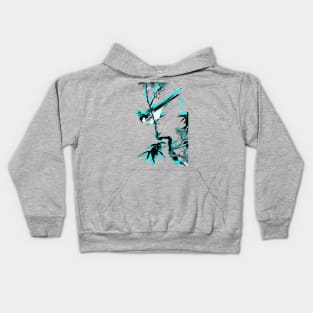 Bird singing, Japanese woodblock painting 2.1by blacklinesw9 Kids Hoodie